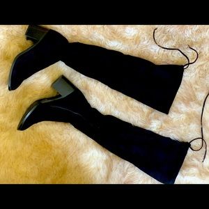 Over the knee tie boots